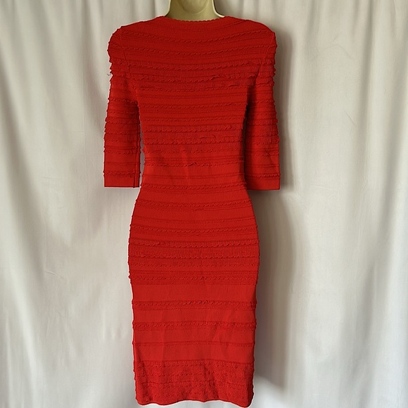 Christian Dior Authenticated Orange 3/4 Sleeve Round Neck Sweater Dress *Sz 38* - Picture 2 of 7